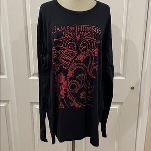 Game of Thrones Black and Red Long Sleeve Shirt